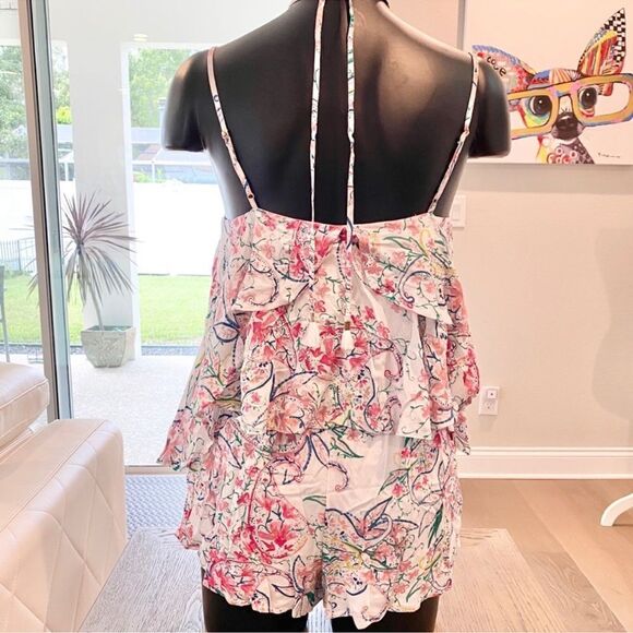 L*space Seaside Floral Romper Cold Shoulder C20 - Picture 7 of 8